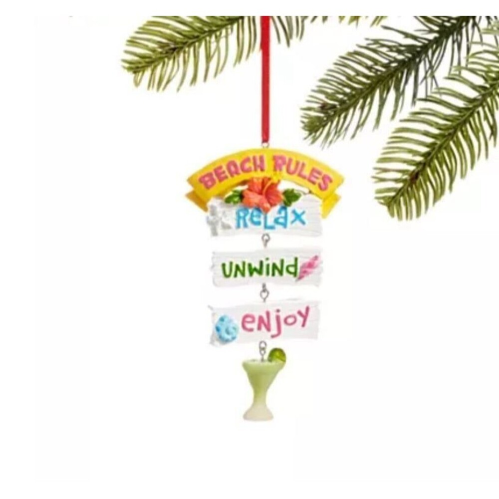 Holiday Lane At The Beach And Seaside Beach Rules Sign Christmas Ornament